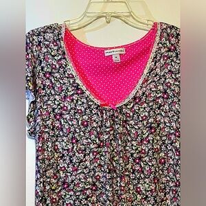 nightgown NWT Miss Elaine vintage 90s med soft Rayon lace trim 39" long W/TAGS!
